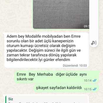 Yeni Alınan Koltukta Tüylenme, Servis İlgisizliği Ve Verilen Sözlerin Tutulmaması