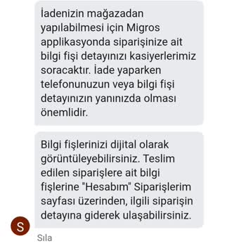 Migros Hemen Dondurma Siparişim Erimiş Teslim Edildi İade Süreci İlgisiz Geçti