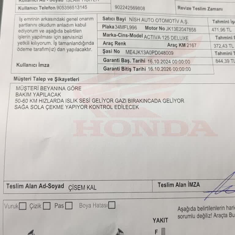 Sıfır Kilometre Honda Activa 125'te Şanzıman Sorunu Ve Garanti Mağduriyeti