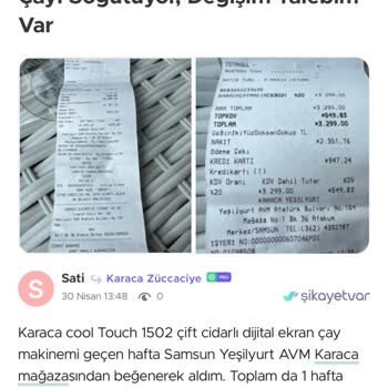 Karaca'dan Ürün Değişimi Ve Müşteri Hizmetlerinde Cevapsızlık