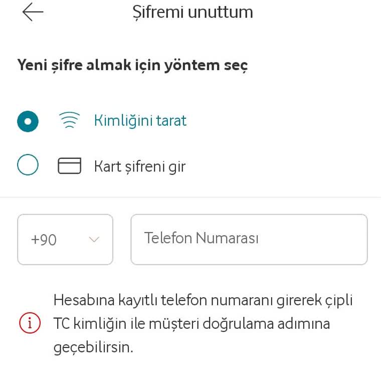 Vodafone Pay Şifre Yenilemede Gereksiz Zorluk
