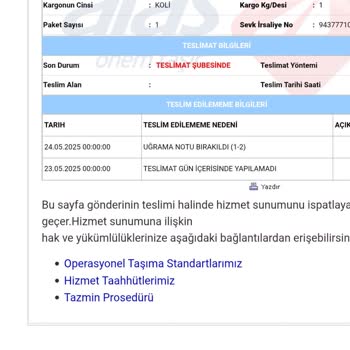 Evde Olmama Rağmen Kargo Teslim Edilmedi Ve Yanlış Bilgilendirildim