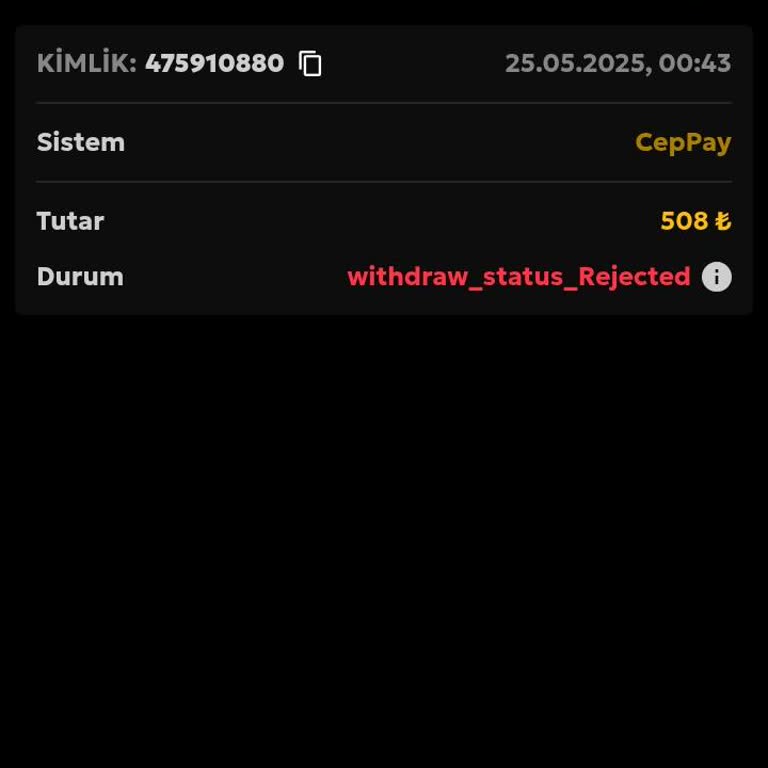 Kazanç Ödemesi Yapılmadı Ve Bakiye Silindi