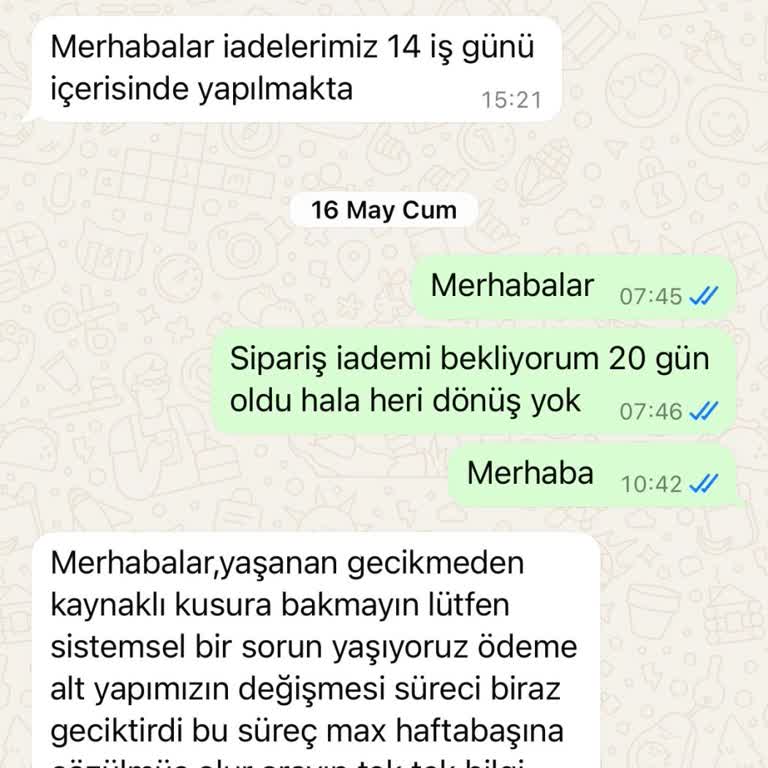 Sena Güven Ücret İadesini Bir Aydır Yapmıyor