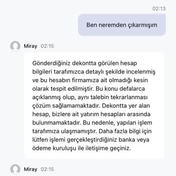 Yatırımım Hesabıma Geçmedi, Canlı Destek Sorunu Çözmedi