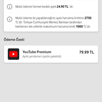 Vodafone Yanımda Üzerinden YouTube Premium Aboneliği Başlatılamıyor