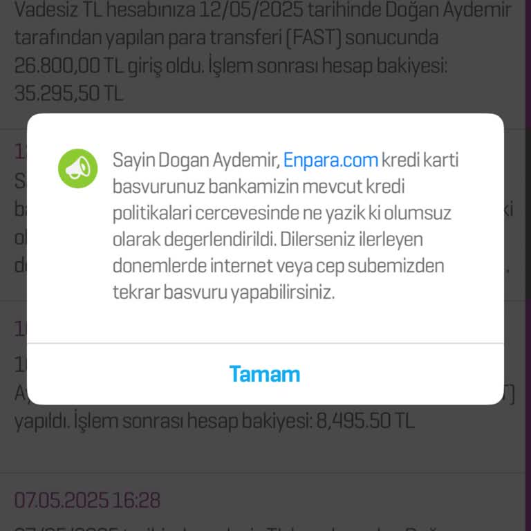 Enpara Kredi Kartı Başvurularım Sürekli Reddediliyor