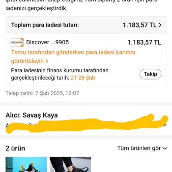 Temu'dan İptal Edilen Siparişin Ücreti 5 Aydır İade Edilmedi
