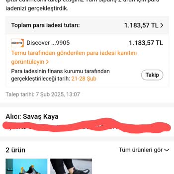 Temu'dan İptal Edilen Siparişin Ücreti 5 Aydır İade Edilmedi