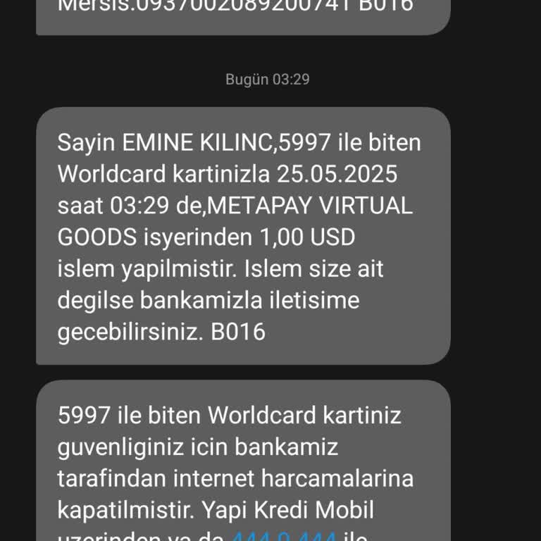 İzinsiz Metapay İşlemi Ve Para İadesi Talebi