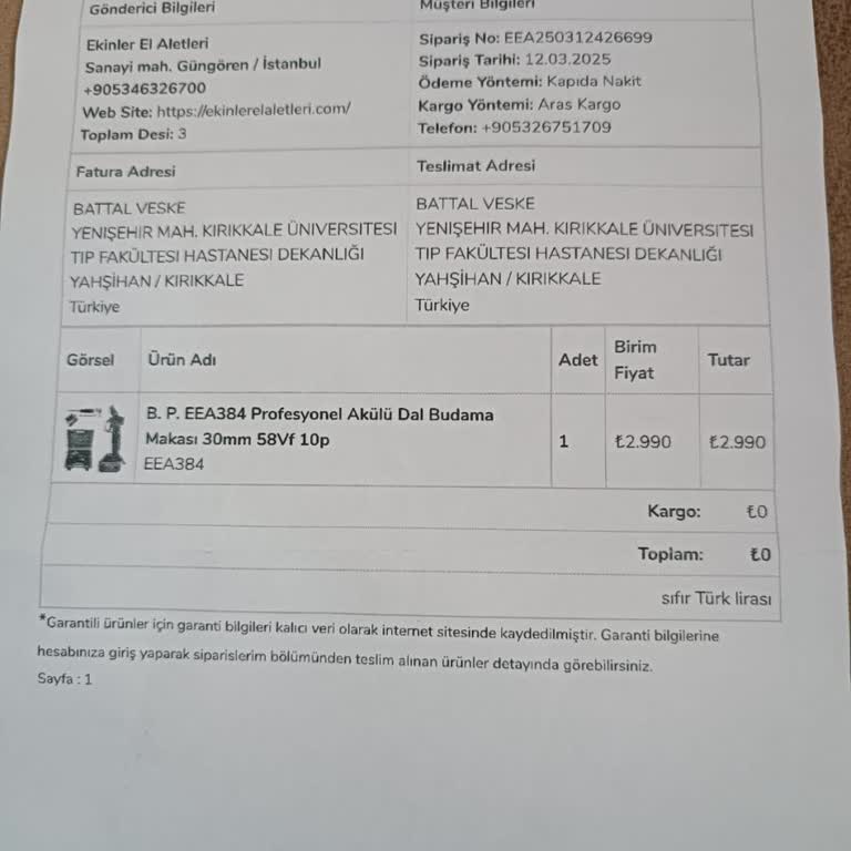 Aldığım Garantili Budama Makası Bozuk Çıktı Muhatap Bulamıyorum