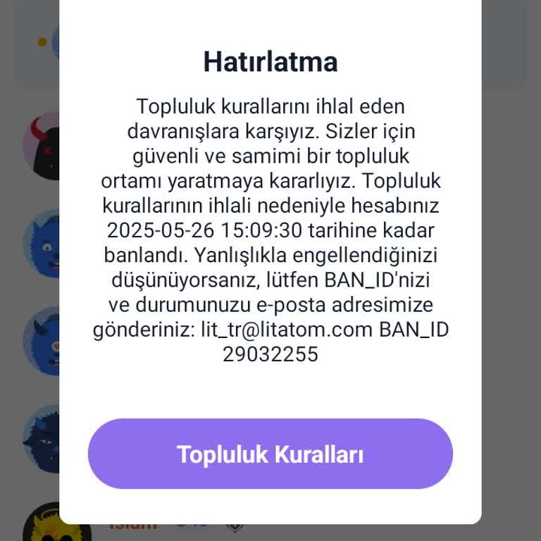 Haksız Yere Uygulanan Banın Kaldırılmasını İstiyorum