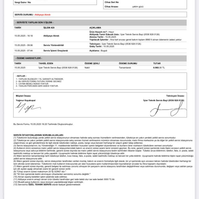 Servis Sürecinde İletişimsizlik Ve Bozuk Ürün Mağduriyeti
