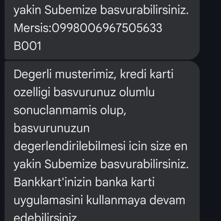 Kredi Onayı Yanıltıcı Mesajla Reddedildi
