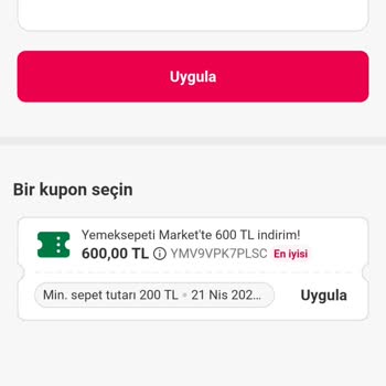 Yemek Sepeti Market Kodum Yeni Kullanıcı Uyarısı İle Kullanılamıyor Destek Yok
