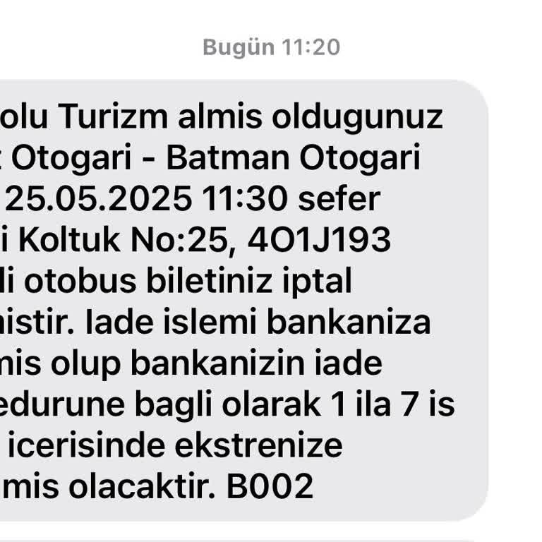 Otobüs Seferinin Son Anda İptal Edilmesi Ve Bilgilendirme Eksikliği