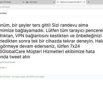 VFS Global Belçika Randevu Sisteminde Sürekli Hata Ve Engelleme Sorunu