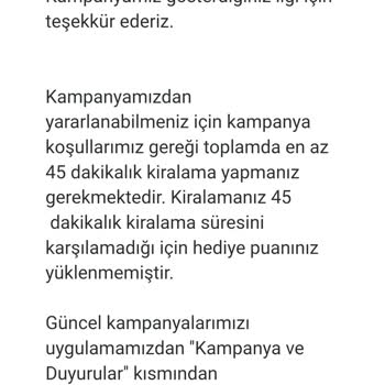 Kampanya Koşulları Yetersiz Bilgilendirildi, Puanım Yüklenmedi