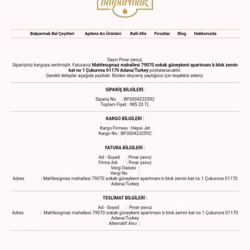 Satın Alınan Bal Ürünüyle İlgili Memnuniyetsizlik