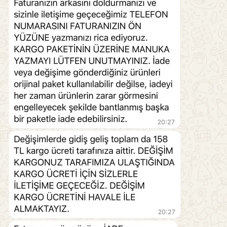 Değişim Ve Kargo Ücretleri Konusunda Mağduriyet Yaşadım