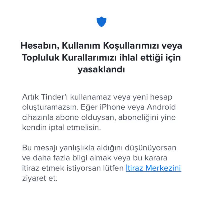 Tinder Gold Üyeliğim Varken Hesabım Haksız Yere Kapatıldı