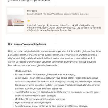 Aldığım Organizer Yırtık Ve Bozuk Geldi, Olumsuz Yorumum Yayınlanmadı