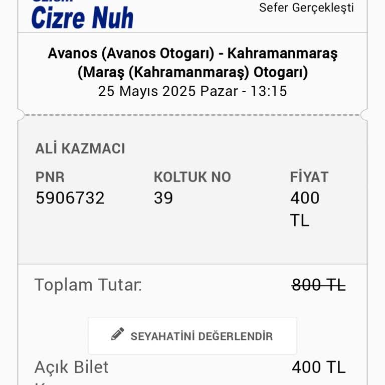 Satılmayan Otobüs Seferi Nedeniyle Mağduriyet Ve Müşteri Hizmetlerine Ulaşılamaması