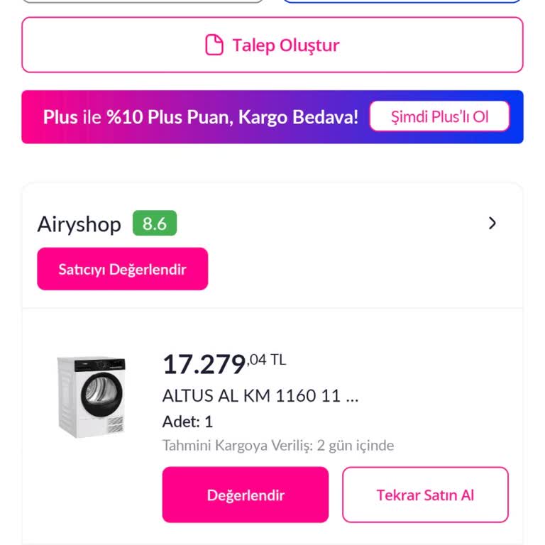 Kurutma Makinem 2 Haftadır Kargoya Verilmedi, Çözüm Sunulmuyor