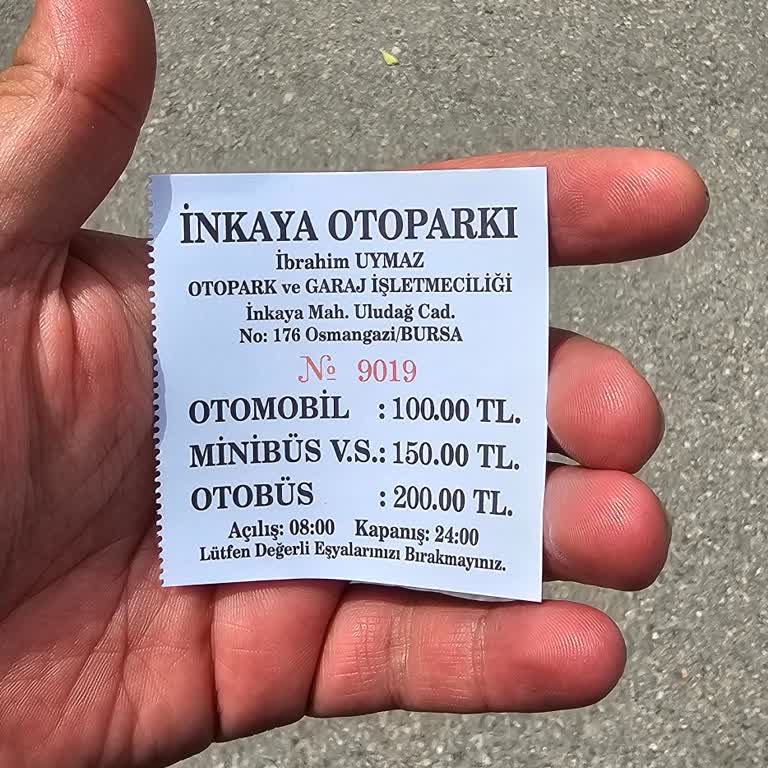 İnkaya Çınar Yolunda Otoparkta Fişsiz Ve Yüksek Ücret Mağduriyeti