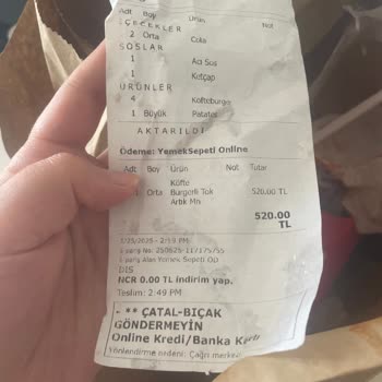 Siparişimde Dökülen İçecek Nedeniyle Mağdur Oldum