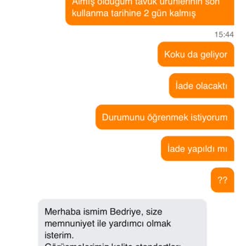 Migros Sanal Marketten Gelen Son Kullanım Tarihi Yakın Ve Kokmuş Tavuk Etleri İçin Çözüm Bulunmadı