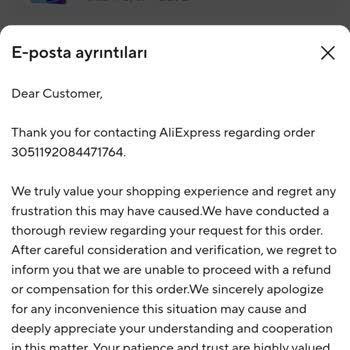 Aliexpress İade Sürecinde Yaşanan Haksızlık Ve İletişim Sorunu