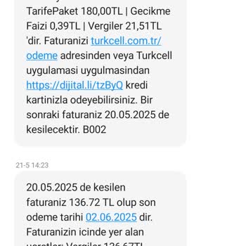 Turkcell'den Haksız Faturalandırma Ve Gecikme Faizi Mağduriyeti