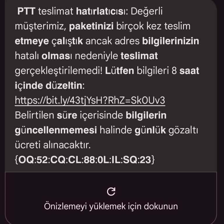 Ptt Adına Gelen Şüpheli SMS Ve Linke Tıklama Endişesi