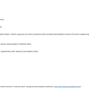 Online Check-in Sorunu Nedeniyle Uçağa Alınmama Ve Yetersiz Müşteri Hizmeti