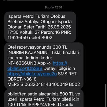 Isparta Petrol Biletim Yandı Ücret İadesi İstiyorum