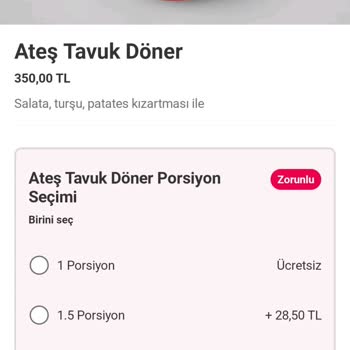 Menüdeki Görsel İle Gelen Ürün Arasında Büyük Fark