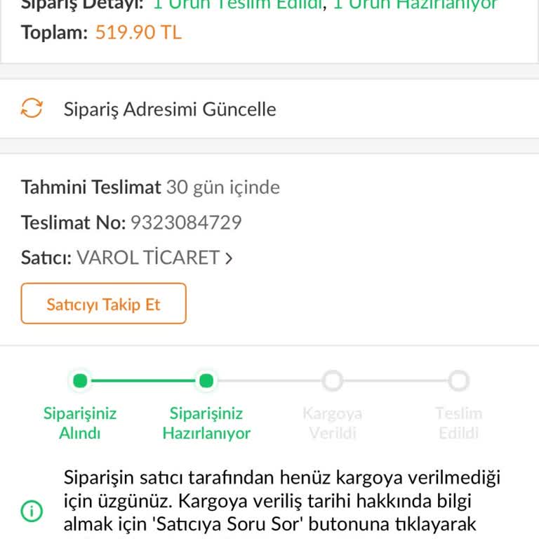 İki Aydır Teslim Edilmeyen Siparişim Ve İletişim Sorunu