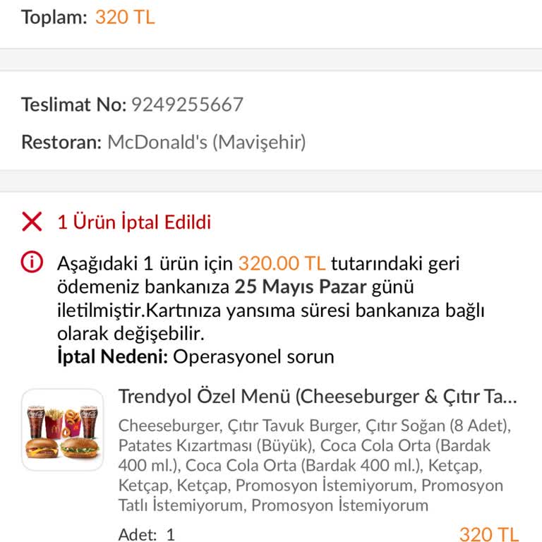 Trendyol Yemek'te Siparişler Sıkça Geç Ve Nedensiz İptal Ediliyor