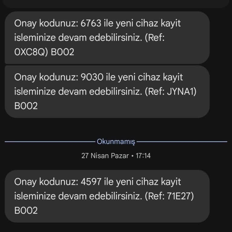 Yetkisiz Onay Kodu Mesajları Hakkında Güvenlik Endişesi Ve Bilgilendirme Talebi