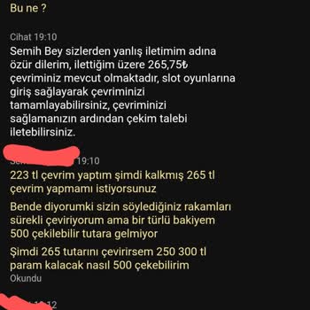 Sürekli Yeni Çevrim Şartları Ve Bitmeyen Talepler