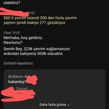 Sürekli Yeni Çevrim Şartları Ve Bitmeyen Talepler