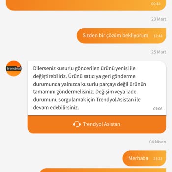 Değişim Sözü Verilen Hatalı Ürün İçin Satıcı Ve Trendyol'dan Çözüm Alamadım