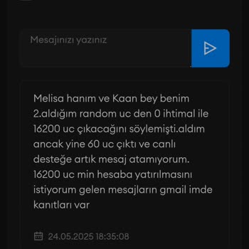Satın Alınan UC Miktarının Eksik Gelmesi Ve Canlı Destek Sorunu