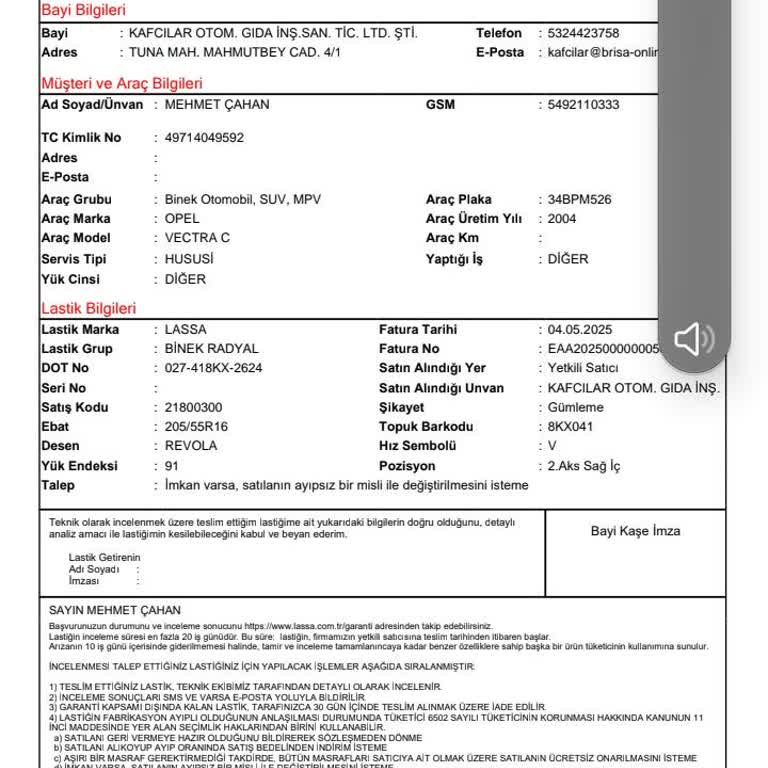 Yeni Alınan Lastiğin Kısa Sürede Patlaması Ve Garanti Sorunları