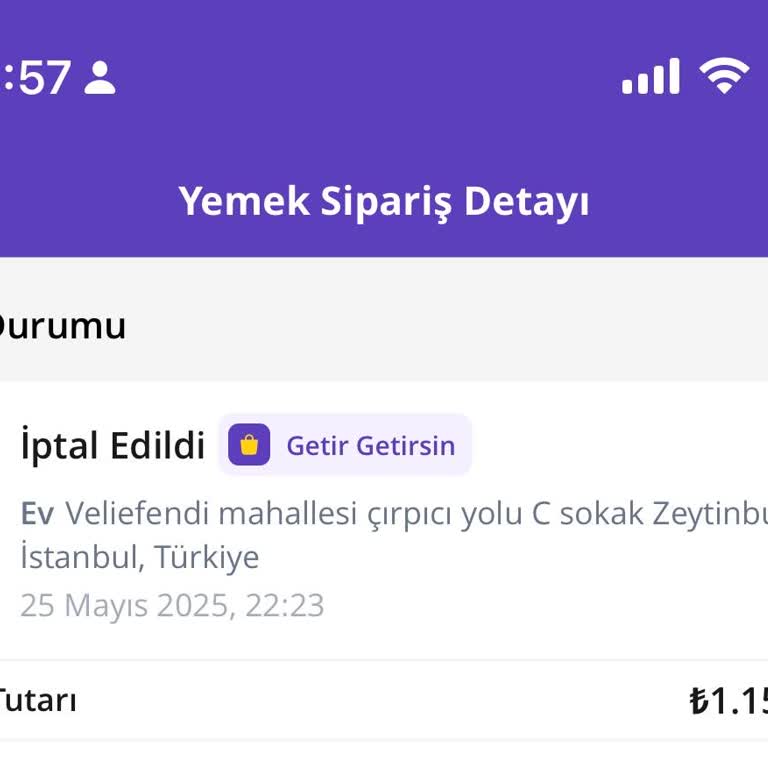 Getir Yemek'te Teslim Edilmeyen Sipariş Ve Oyalama Mağduriyeti