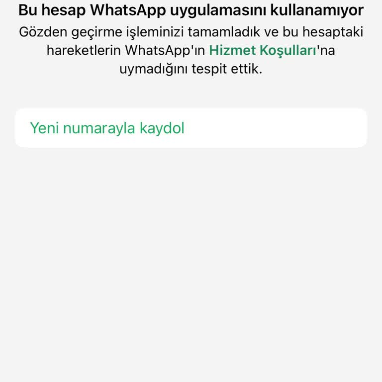 Haksız Yere Kapatılan WhatsApp Hesabımın Acilen Açılmasını Talep Ediyorum