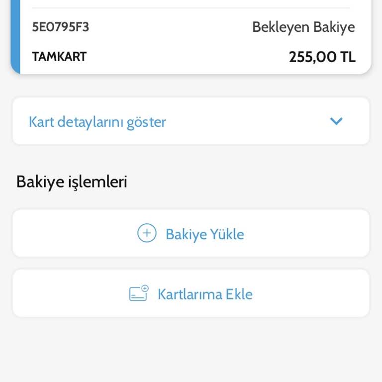 Yüklenen Bakiye Kartta Kullanılamıyor