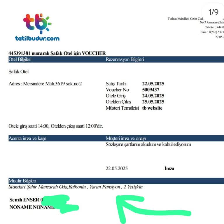 Beklediğim Hizmetleri Alamadığım Otel Konaklaması