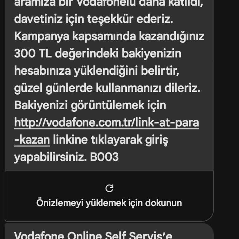 Vodafone Davet Kampanyasında 300 TL Hediye Sorunu
